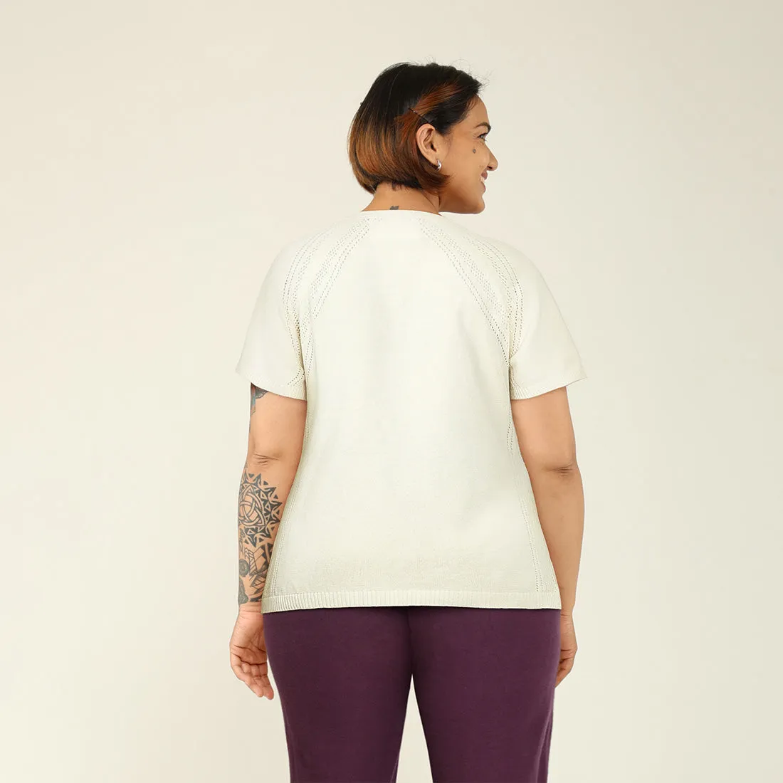 The At-Ease Cotton Knit Pointelle Top