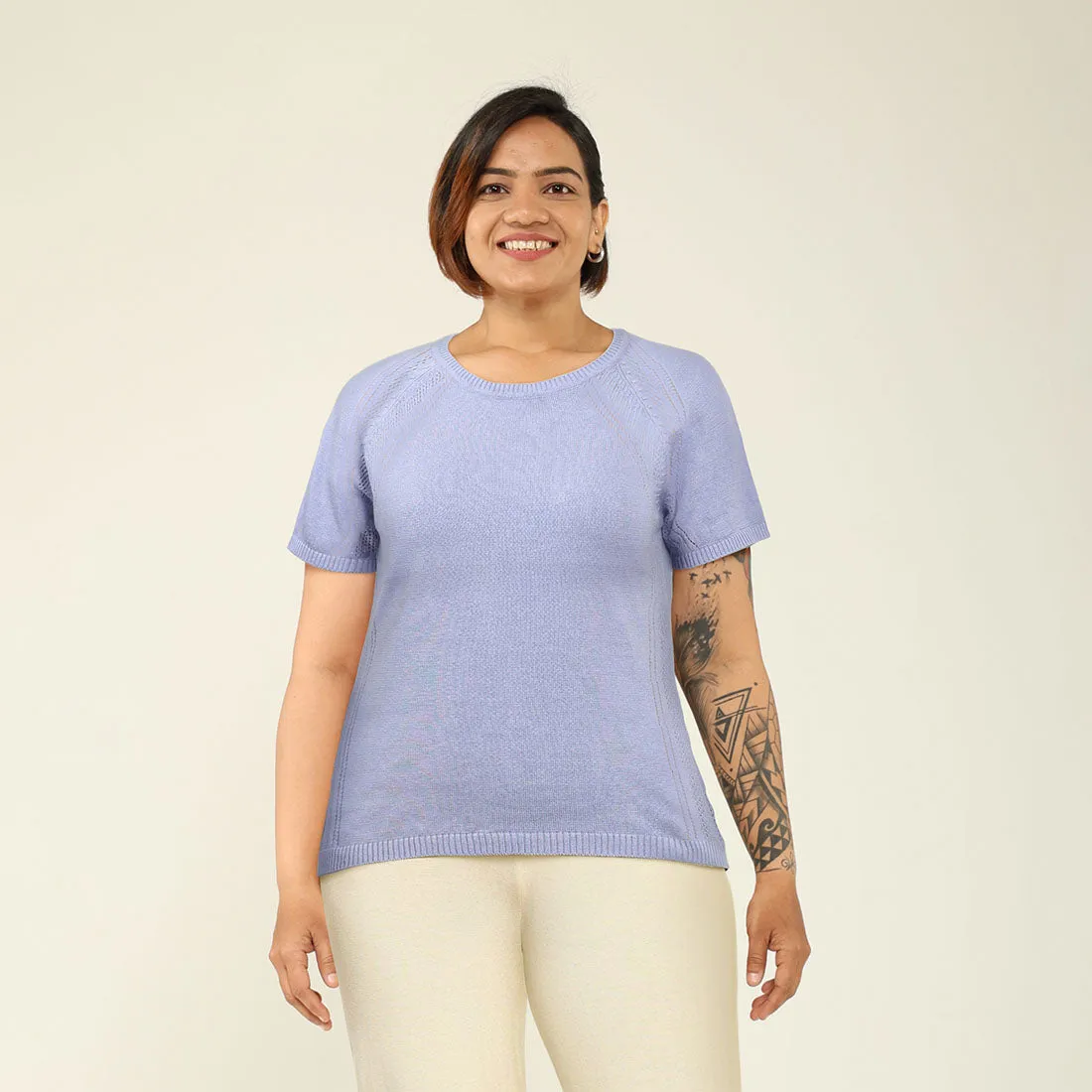 The At-Ease Cotton Knit Pointelle Top