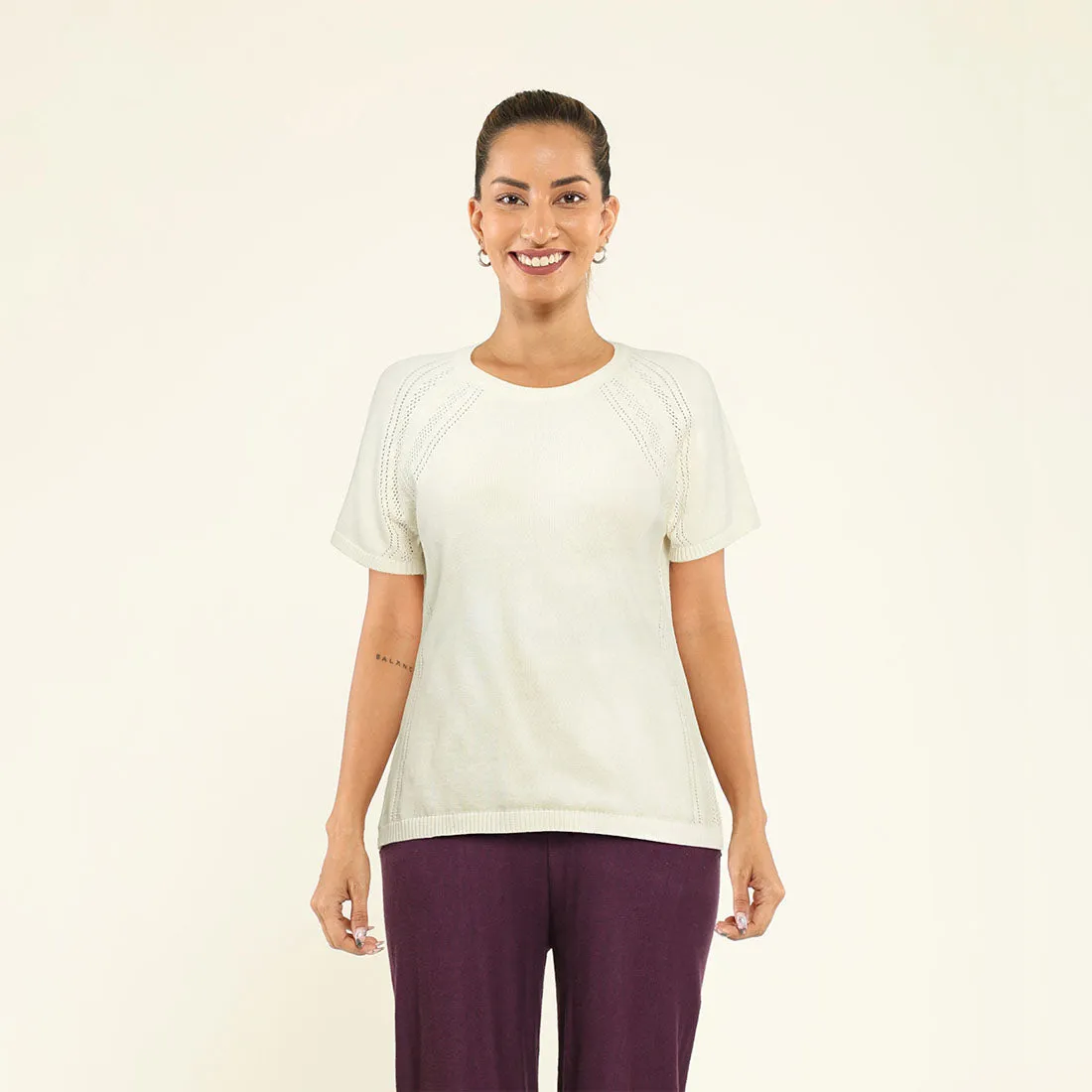 The At-Ease Cotton Knit Pointelle Top