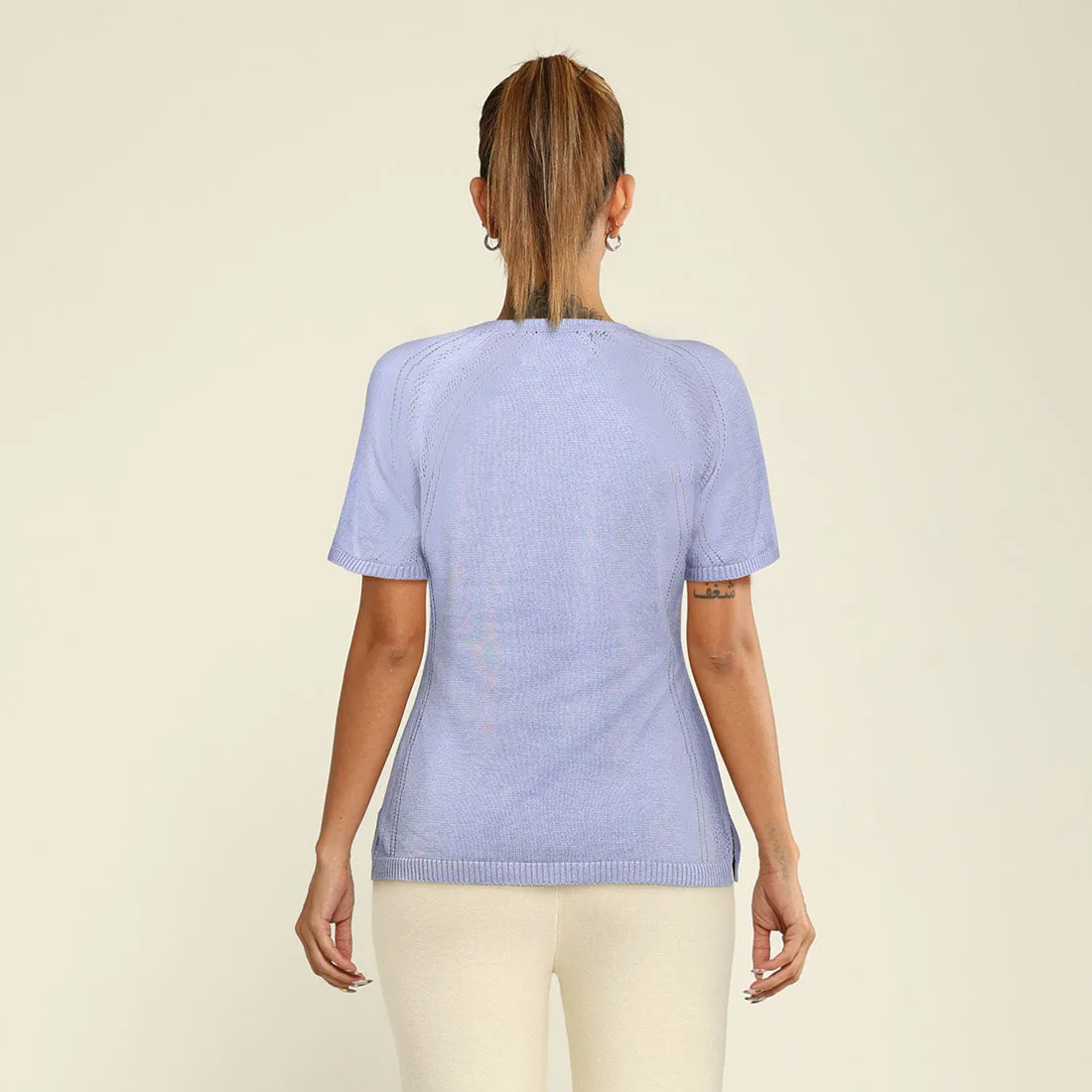 The At-Ease Cotton Knit Pointelle Top