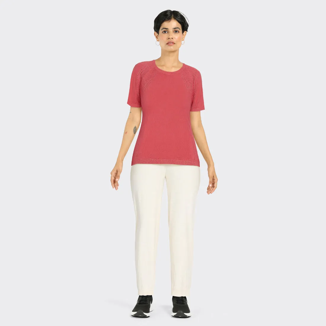 The At-Ease Cotton Knit Pointelle Top