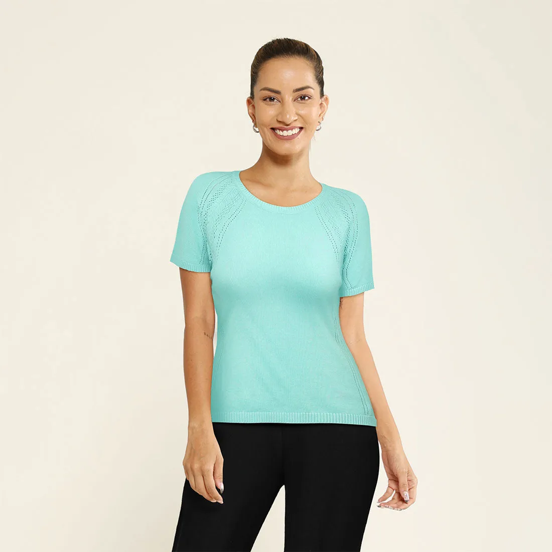 The At-Ease Cotton Knit Pointelle Top