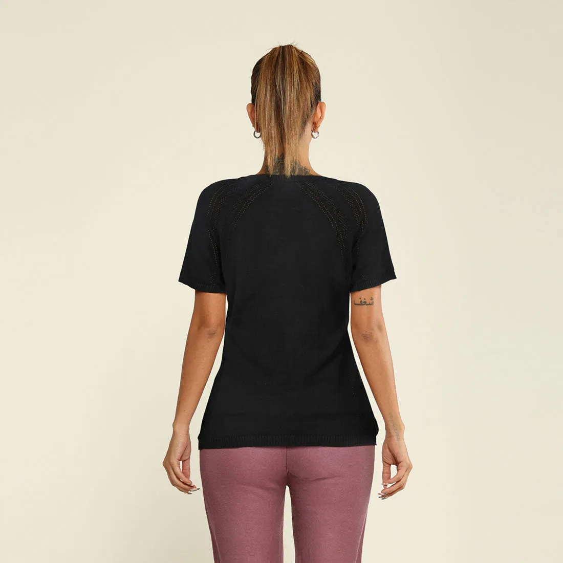 The At-Ease Cotton Knit Pointelle Top