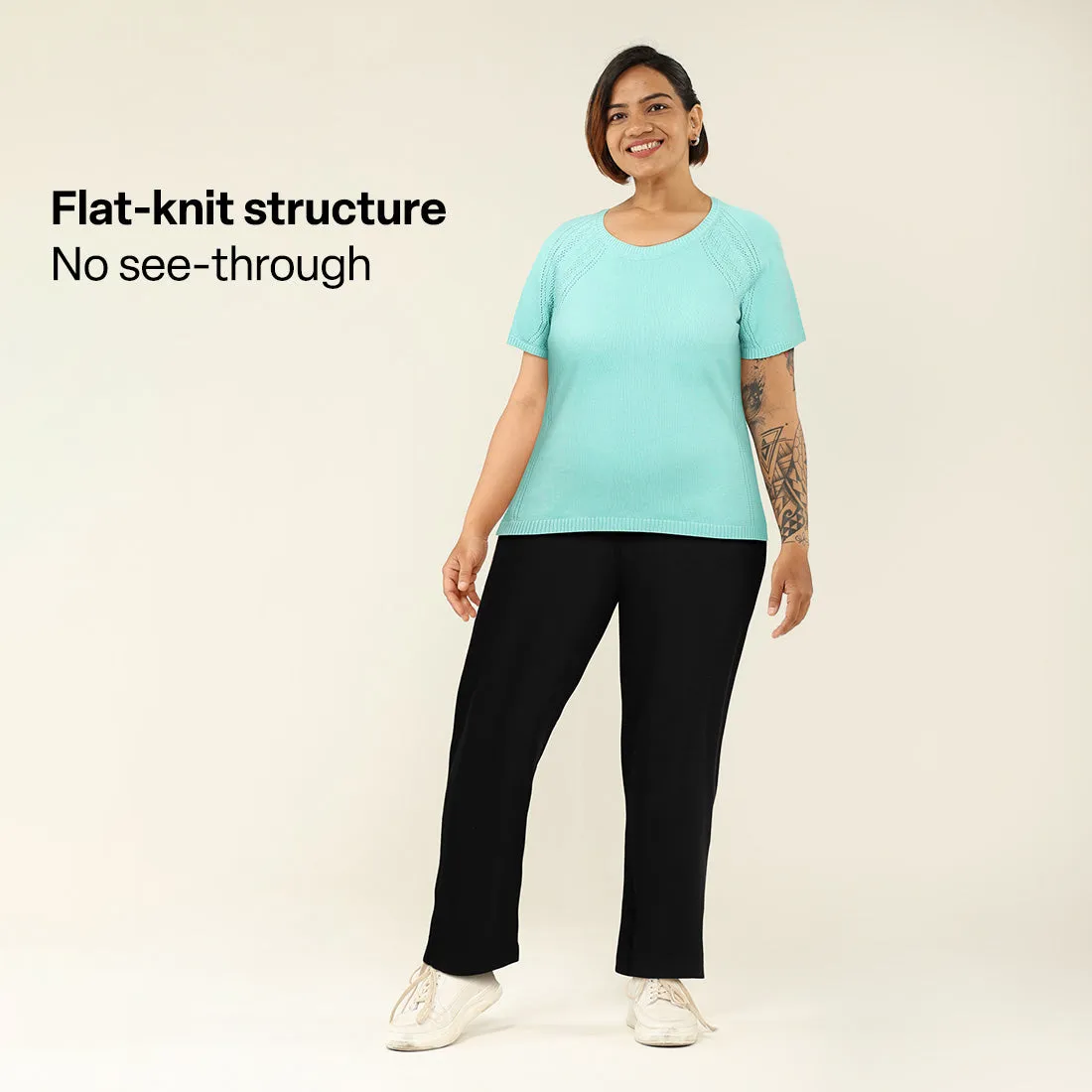 The At-Ease Cotton Knit Pointelle Top