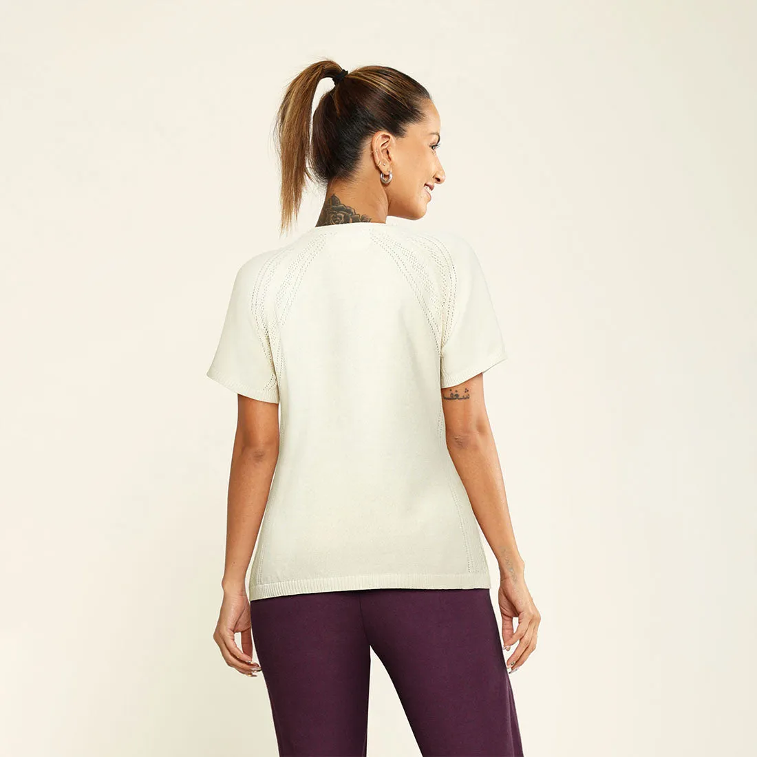 The At-Ease Cotton Knit Pointelle Top