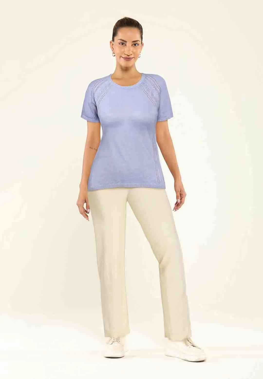 The At-Ease Cotton Knit Pointelle Top