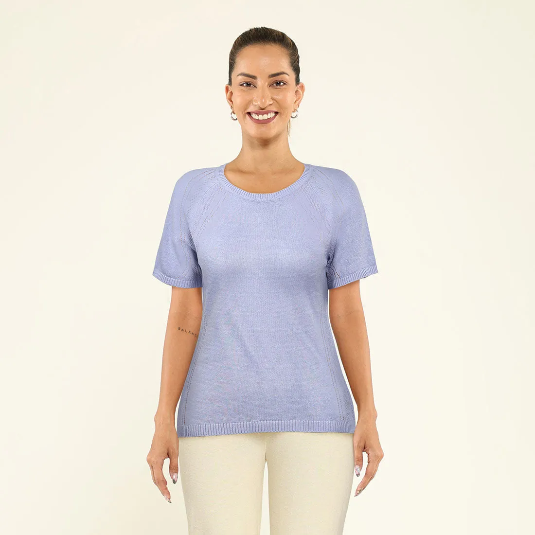 The At-Ease Cotton Knit Pointelle Top