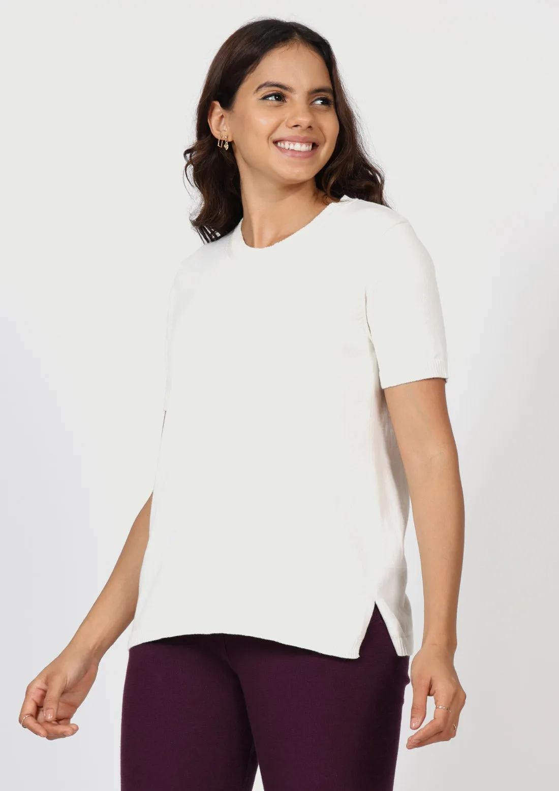 The At-Ease Cotton Knit Pointelle Top