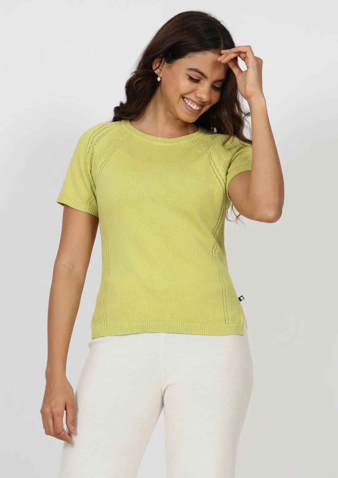 The At-Ease Cotton Knit Pointelle Top