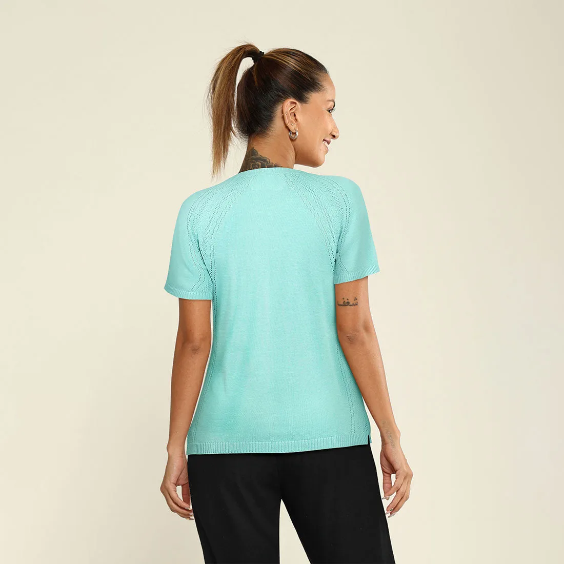 The At-Ease Cotton Knit Pointelle Top