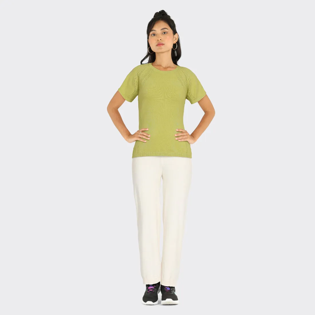 The At-Ease Cotton Knit Pointelle Top