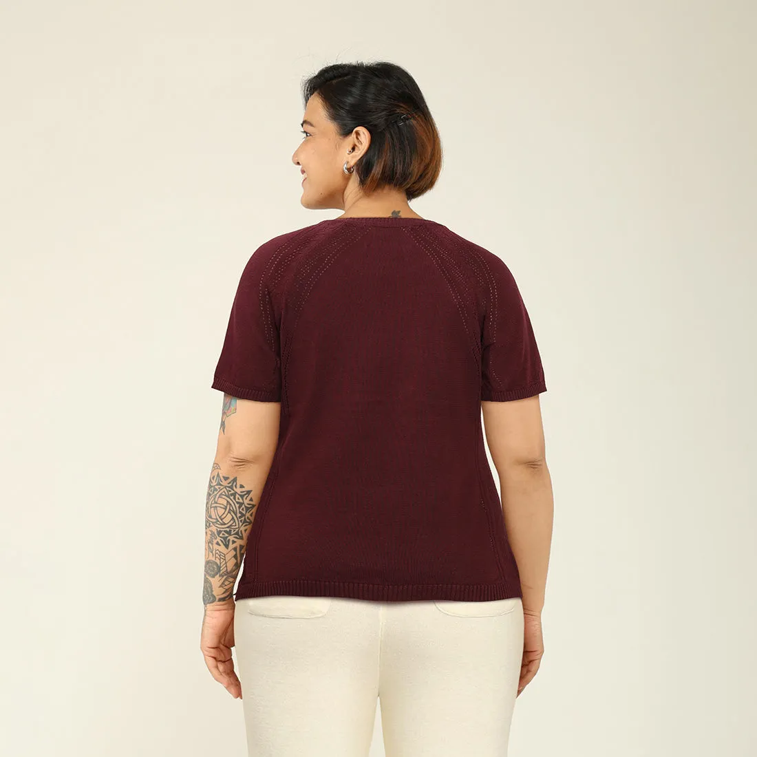 The At-Ease Cotton Knit Pointelle Top