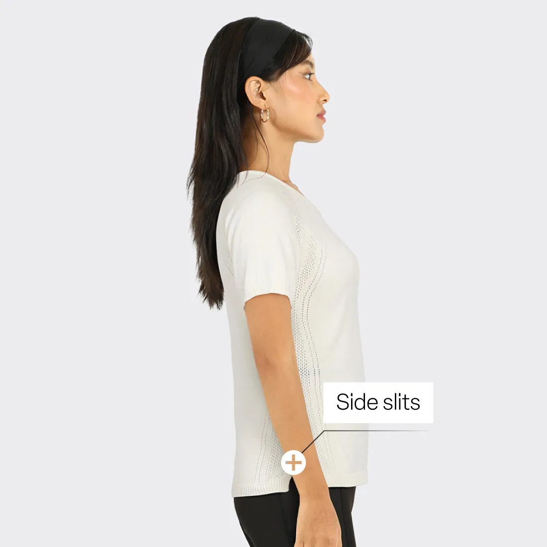 The At-Ease Cotton Knit Pointelle Top