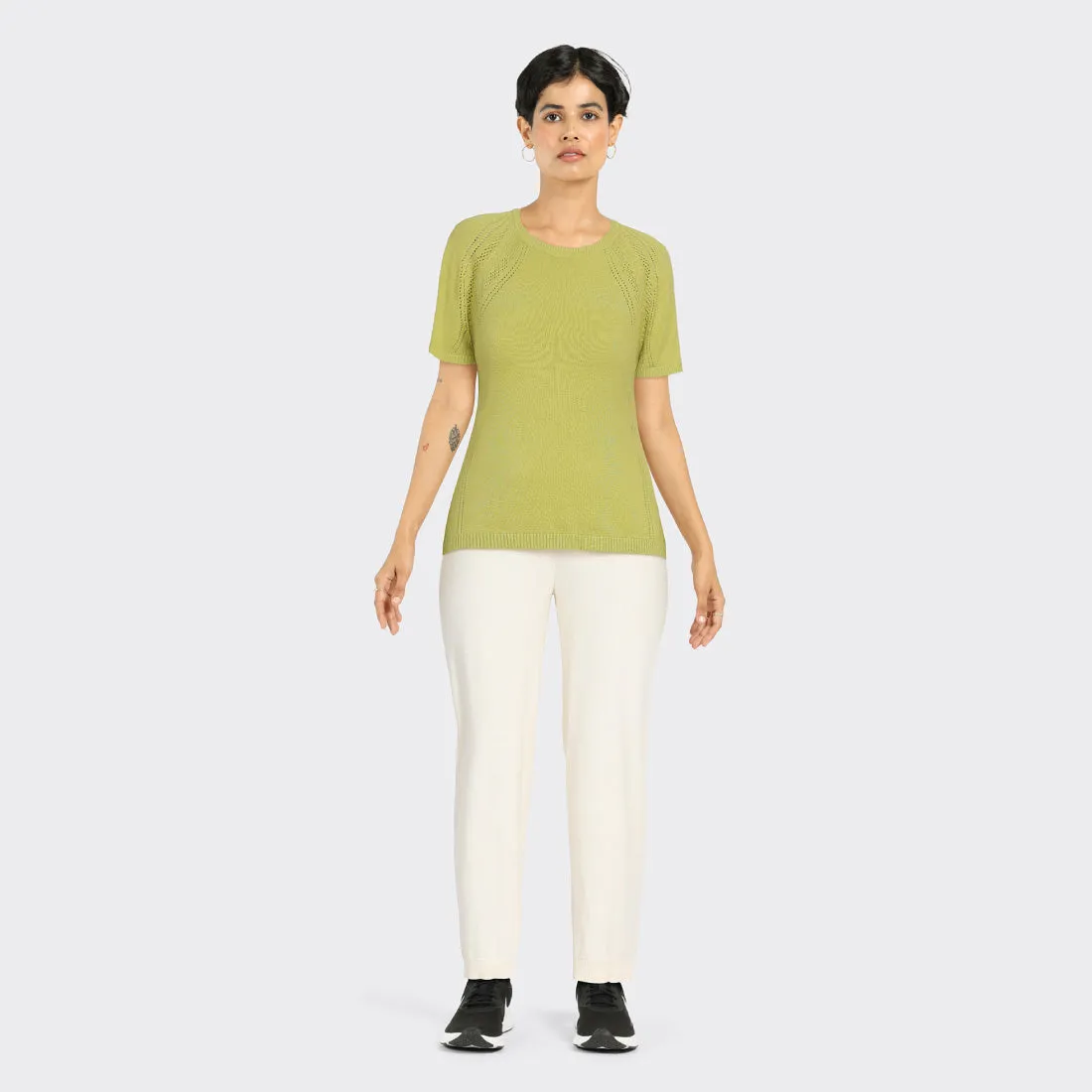 The At-Ease Cotton Knit Pointelle Top