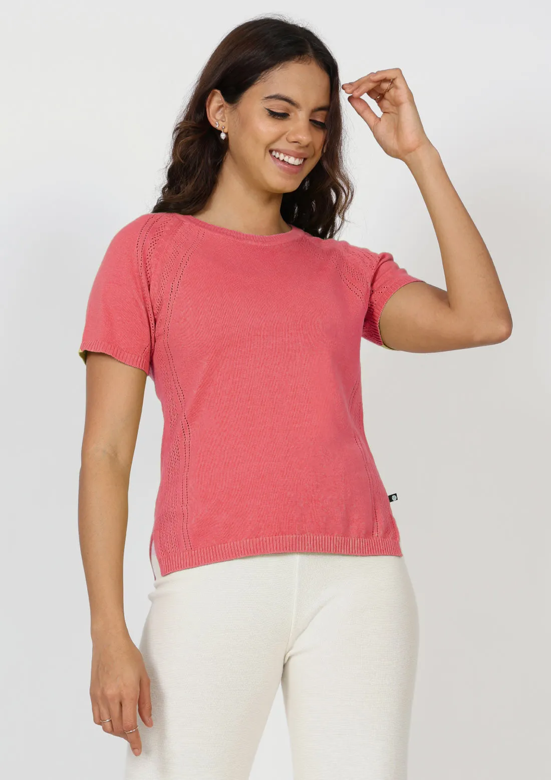 The At-Ease Cotton Knit Pointelle Top