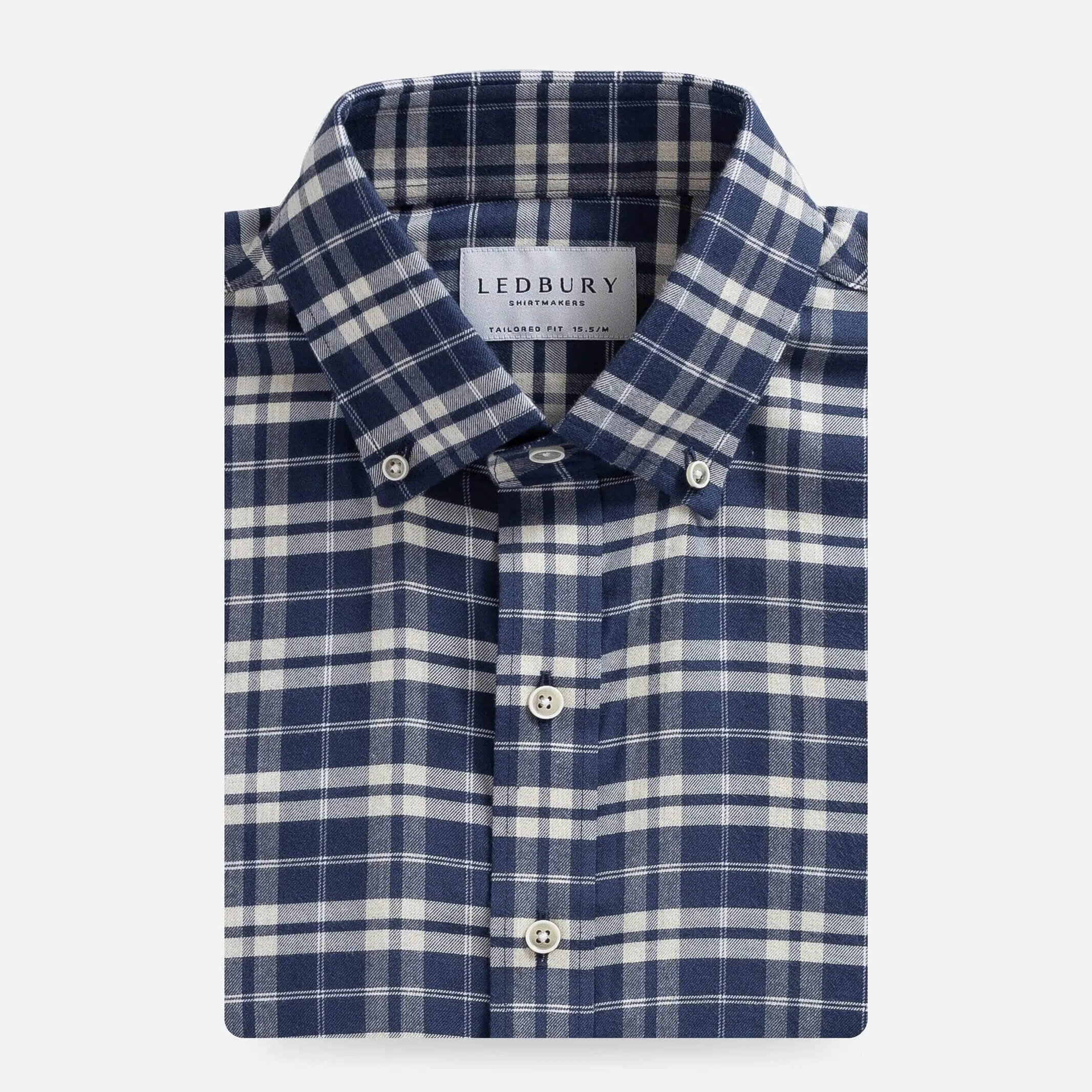 The Navy Hartford Stretch Plaid Casual Shirt