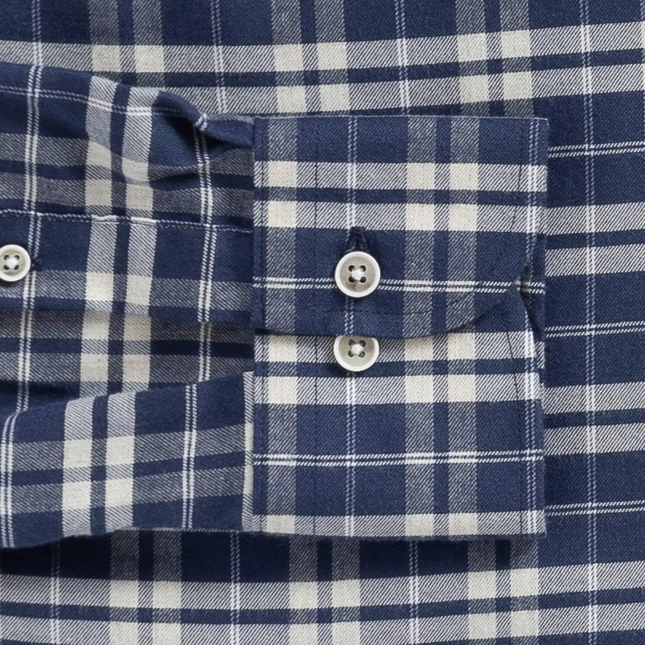 The Navy Hartford Stretch Plaid Casual Shirt