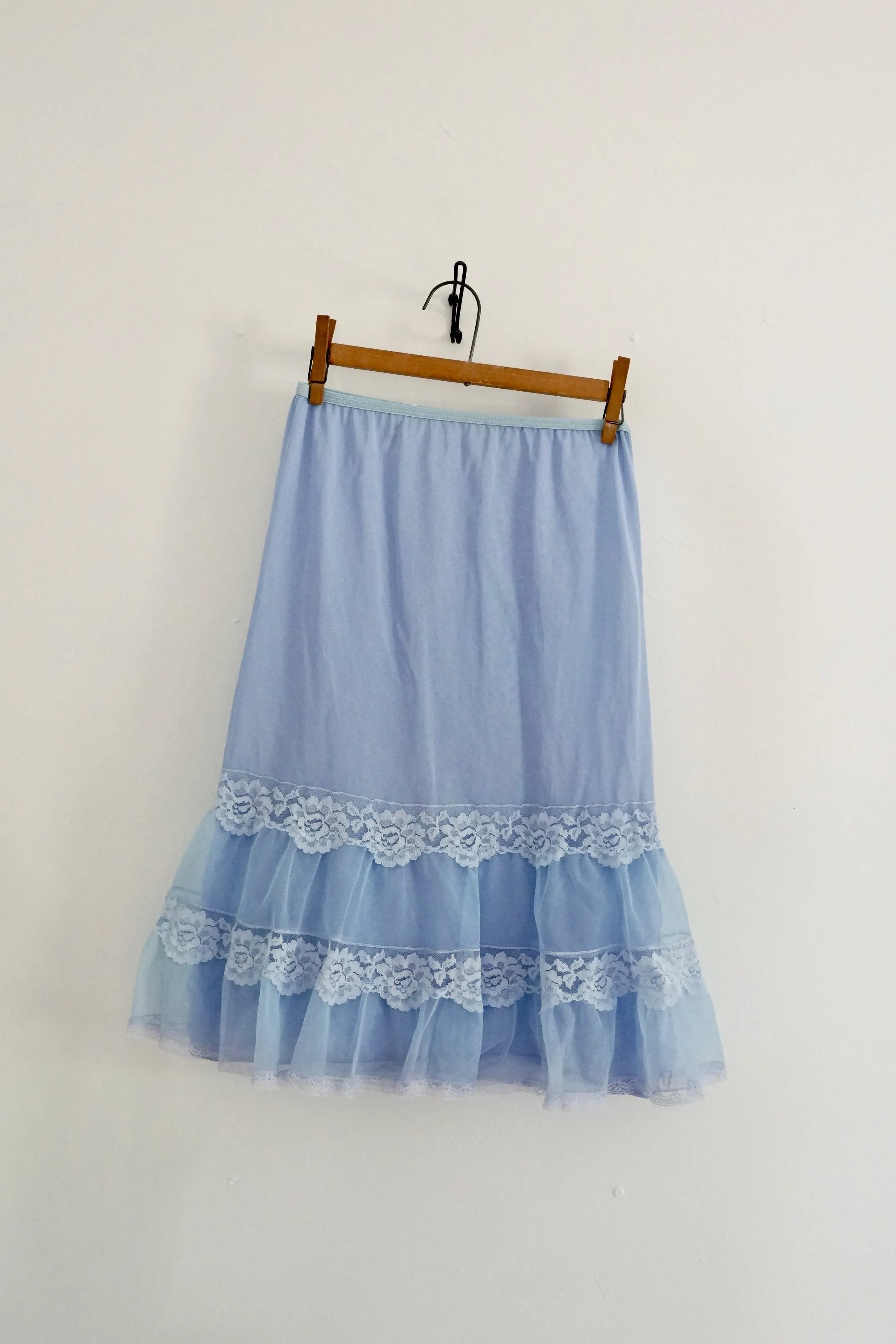 Vintage Powder Blue Lace Slip