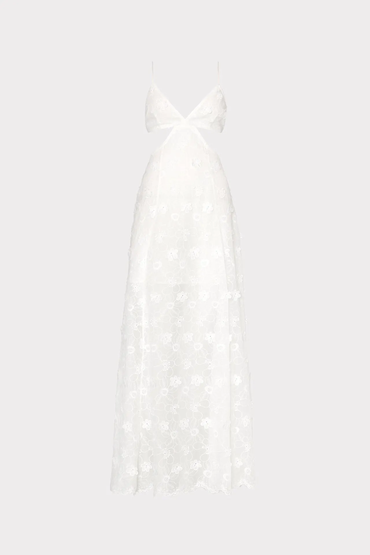 Vivianne 3D Floral Cotton Eyelet Dress