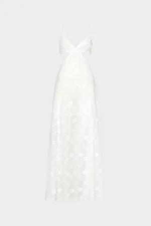 Vivianne 3D Floral Cotton Eyelet Dress